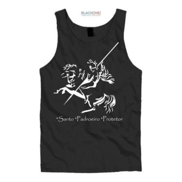 Imagem de Camiseta São Jorge Guerreiro Padroeiro Regata - BLACKCHIC, Preto, M