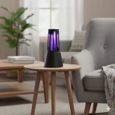 Imagem de Abajur Mata Mosquito USB LED Luminária Armadilha Insetos Silenciosa