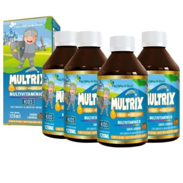 Imagem de Kit 4x Multrix Infantil Vitaminas A Z 4x120ml Laranja Flora Sabor:Lara