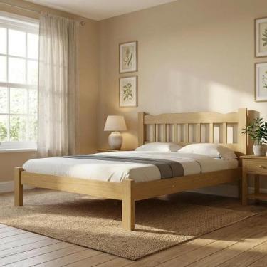 Imagem de Cama de Casal Queen em Madeira Maciça Reforçada Nogueira - Repleta, No