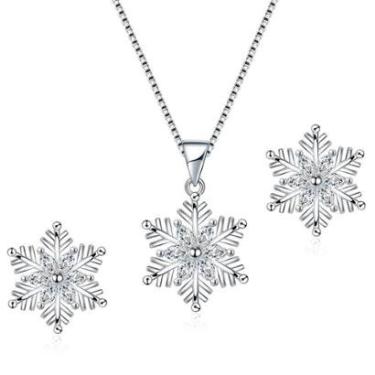 Imagem de Colar Feminino Brilhante Corrente Aço Inox 45cm com Brincos-Feminino