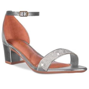 Imagem de Sandália Feminina Dourada Salto Alto Grosso Confort Strass Brilho Festa A3.50-Feminino