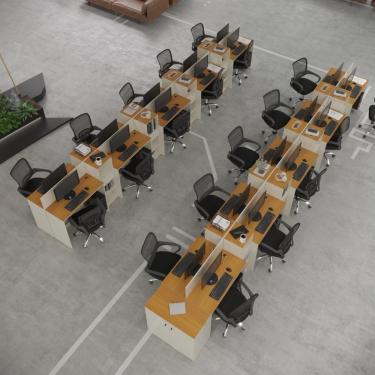 Imagem de Estação De Trabalho 20 Lugares Office Tech 20 Mesas 16 Armár - Off White E Cedro Off White E Cedro