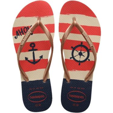 Imagem de Chinelo Dedo Feminino Casual Dia a Dia Praia Passeio Havaianas Slim Nautical-Feminino