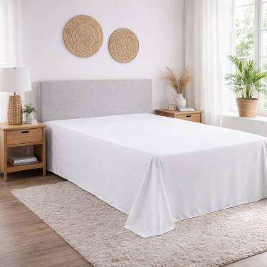 Imagem de Lençol King Liso Sem Elástico Micropercal 400 Fios – 1 Peça Premium