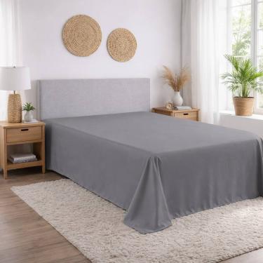 Imagem de Lençol King Liso Sem Elástico Micropercal 400 Fios – 1 Peça Premium