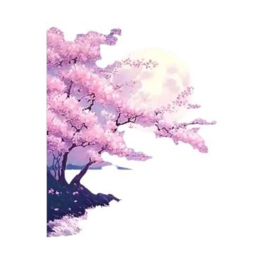 Imagem de Diamante bordado lua paisagem bordado mosaico árvore flor pintura noit