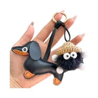 Imagem de Chaveiro De Couro Com Bola De Carvão De Desenho Animado, Pingente De P