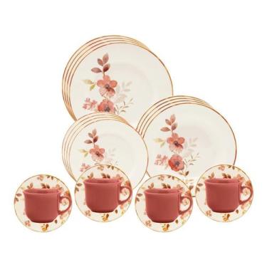 Imagem de Aparelho de Jantar Chá 20 Peças Oxford Redondo Cerâmica Biona, Branco 