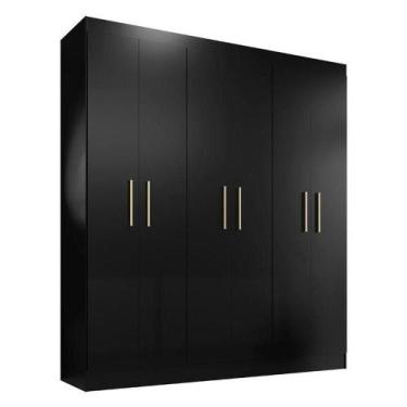 Imagem de Guarda Roupa Casal Ipê 6 Portas Preto Fosco - Kits Paraná - Kit's Para