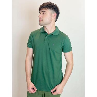 Imagem de Polo Masculina Piquet Básica Com Botões Polo Wear Verde Médio-Masculino