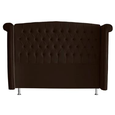 Imagem de Cabeceira Para Cama Box Toquio Casal 140 Cm Suede Capitonê Marrom Do Lar Móveis e Decor...