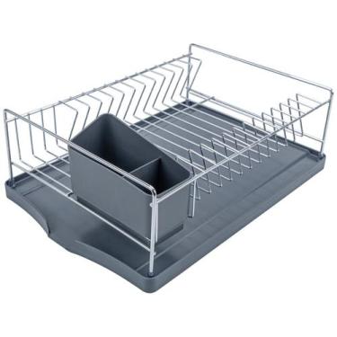 Imagem de Escorredor de Louça Tramontina Plurale em Aço com Bandeja Coletora Gra