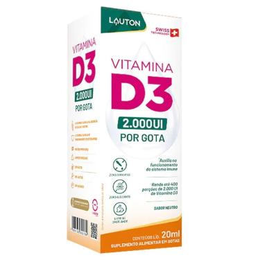 Imagem de Vitamina D3 - 20ml Gota Neutro - Lauton Nutrition-Masculino