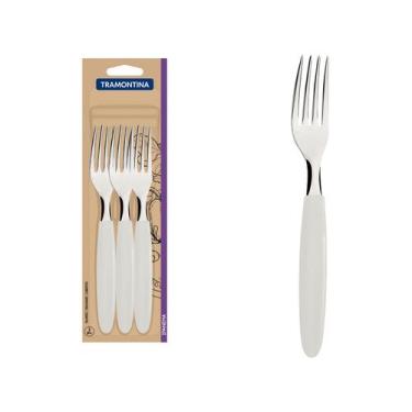Imagem de Jogo de Garfos de Mesa Tramontina Inox Ipanema 3 Peças, Branco, 3