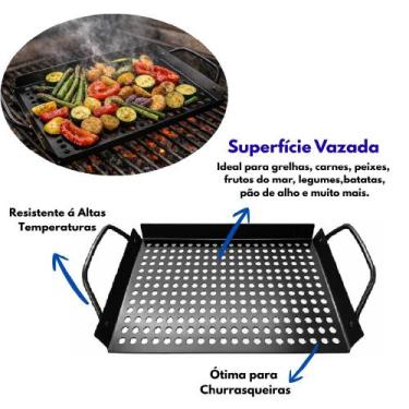 Imagem de Chapa assadeira grill grelhar defumar legumes churrasco - Yeet