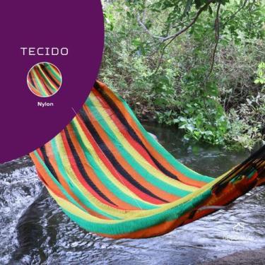 Imagem de Rede Descanso Dormir Amazonas Nylon Casal Colorida Resistente Camping 