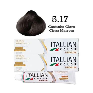 Imagem de 2 Unidades Coloração Itallian Color 5.17 Castanho Claro Cinza Marrom -