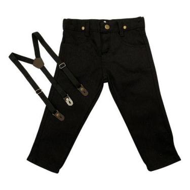 Imagem de Calça Infantil Social Com Suspensório - Várias Cores - - Pequenos Enca