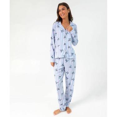 Imagem de Pijama Americano Feminino Stitch Disney Azul - Marisa, Azul, P