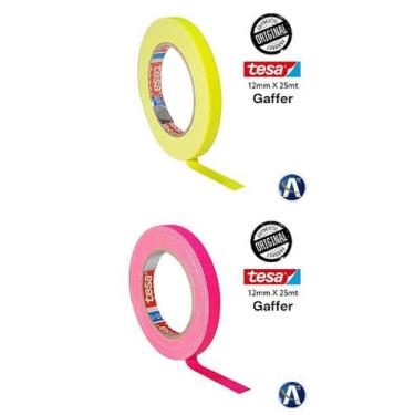 Imagem de KIT 2 Rolos de Fita Tecido Gaffer Tape Fluorescente tesa 12mm x 25m - 
