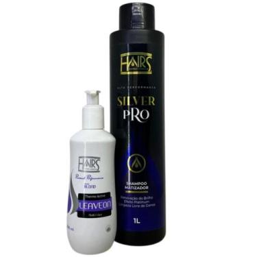 Imagem de Kit Matizador Silver Pro 1l + Leavein Keep Blond Hairs 300ml - Hairs C