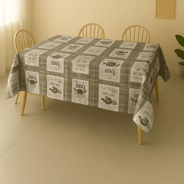 Imagem de Toalha De Mesa Flanelada Barbecue Pt Rolo 1,40x30m Vinil PVC - Plast.c