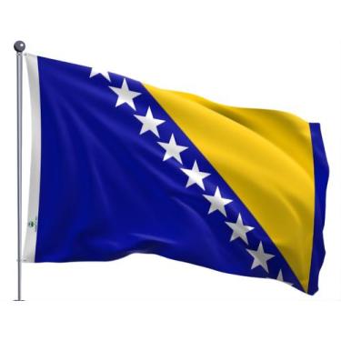 Imagem de Bandeira da Bosnia e Herzegovina Uma Face Estampada Tamanho 70x100cm -