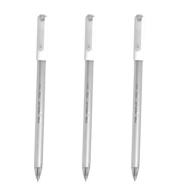 Imagem de Caneta Gel Branca Cis 0.8 mm Branca Kit com 3 Gelyx