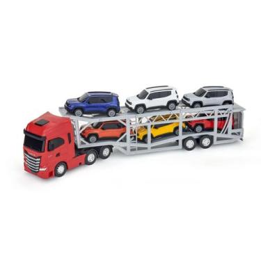 Imagem de Caminhão Cegonha Iveco S-Way com 06 carrinhos Jeep Renegade - Usual Br