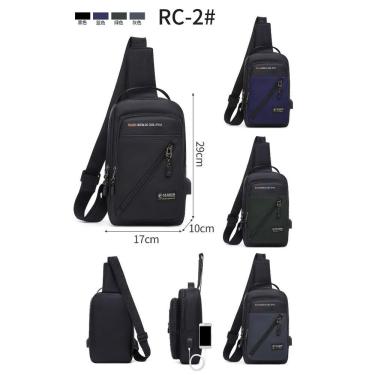 Imagem de Mochila de Ombro Transversal OEM Rc2 Compacta à Prova D'água 30x16x9 Preto com Entrada...