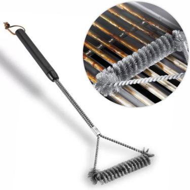 Imagem de Escova Limpa Grelha para Churrasqueira em Plástico e Aço com Cabo Ergonômico para Grelhas Espetos