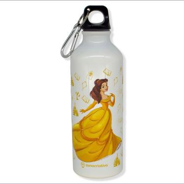Imagem de Garrafa com Mosquetão Bela - Disney para Bebidas em Alumínio com Capacidade 500ML Práti...