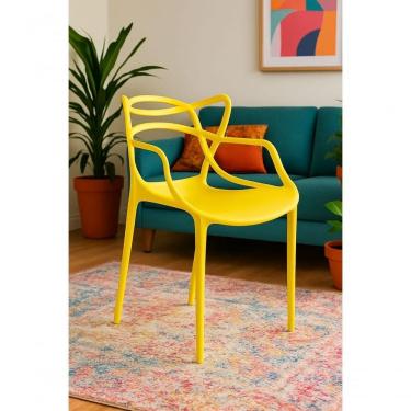 Imagem de Cadeira Allegra Estrutura em Plástico Amarelo para Sala de Jantar e Ambientes Comerciais