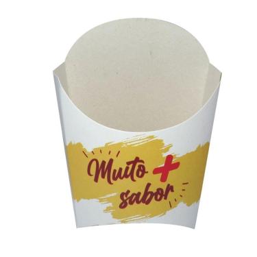 Imagem de Embalagem para Alimento Caixa Aberta para Porções para Batata Frita e Salgadinhos em Pa...