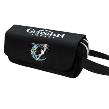 Imagem de Bolsa de lápis Genshins Impacts Jeans Gunnhildrs para crianças de nylo