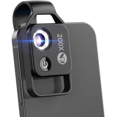 Imagem de Microscopio de Bolsillo Evil Eye con Zoom 200X y Luz LED para Smartpho