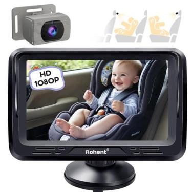 Imagem de Câmera de carro de bebê Rohent Grey 1080P HD Night Vision 150 de largu