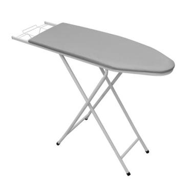 Imagem de Tábua de Passar Roupa Dobrável Açomix Carla, Branco e Cinza