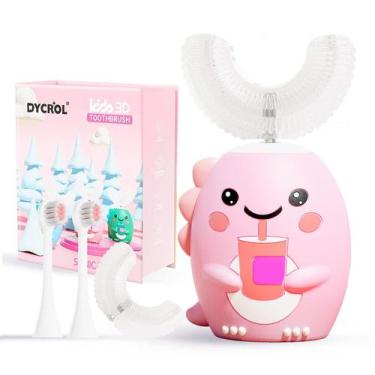 Imagem de Escova de dentes elétrica infantil DYCROL em formato U com 4 cabeças d