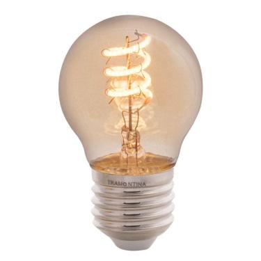 Imagem de Lâmpada Led De Filamento Espiral Tramontina G45 4 W 2200 K Luz Amarela âmbar