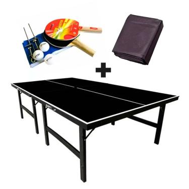 Imagem de MESA PING PONG COR PRETA MDP 15mm 1010 KLOPF + KIT Completo 5030 + Capa