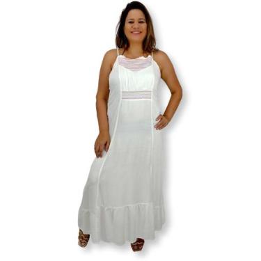 Imagem de Vestido Longo Alça Indiano Liso Viscose 30375 - Sarat Moda Indiana, Br