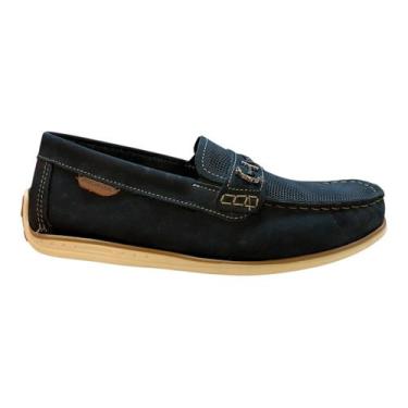 Imagem de Mocassim Masculino Pegada Casual Couro Ultraconforto Camurça Bico Redo