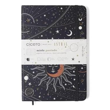 Imagem de Caderneta Cicero Astral Pautado 14x21 Eclipse Preto