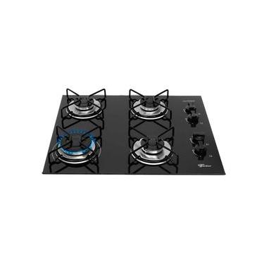 Imagem de Cooktop a Gás Fischer Fit Line 4 Bocas 102675 Vidro Temperado Preto Trempe Aço Esmaltado Bivolt