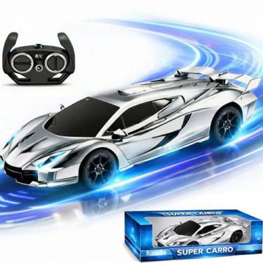 Imagem de Carrinho De Controle Remoto Bugatti Brinquedo Corrida Veloz Com Luz A 