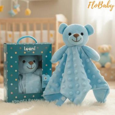 Imagem de Naninha Bebê Ursinho Pipoquinha com Prendedor de Chupeta - Pelucia Urs