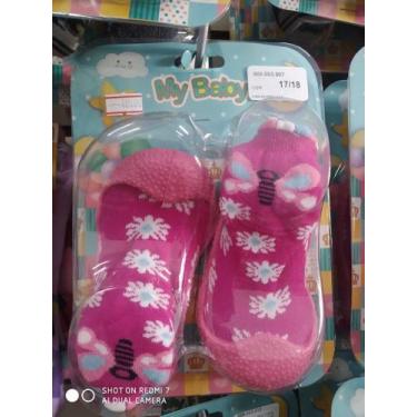 Imagem de meia infantil chic baby 008.003.046 pto raposinha, Pink borboleta, 21-