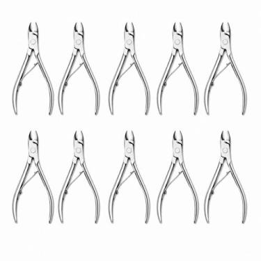 Imagem de Kit 10 Alicate De Corte De Unha Profissional para manicure, pedicure e